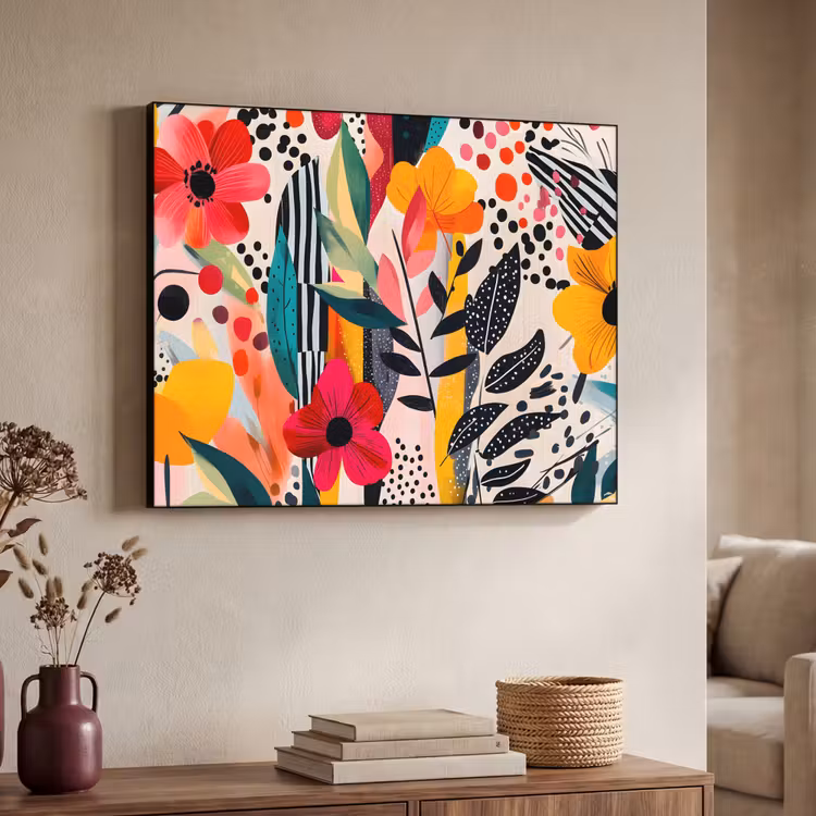 Art Frame - Bloemen - Bladeren - Abstract - Kleurrijk — 4
