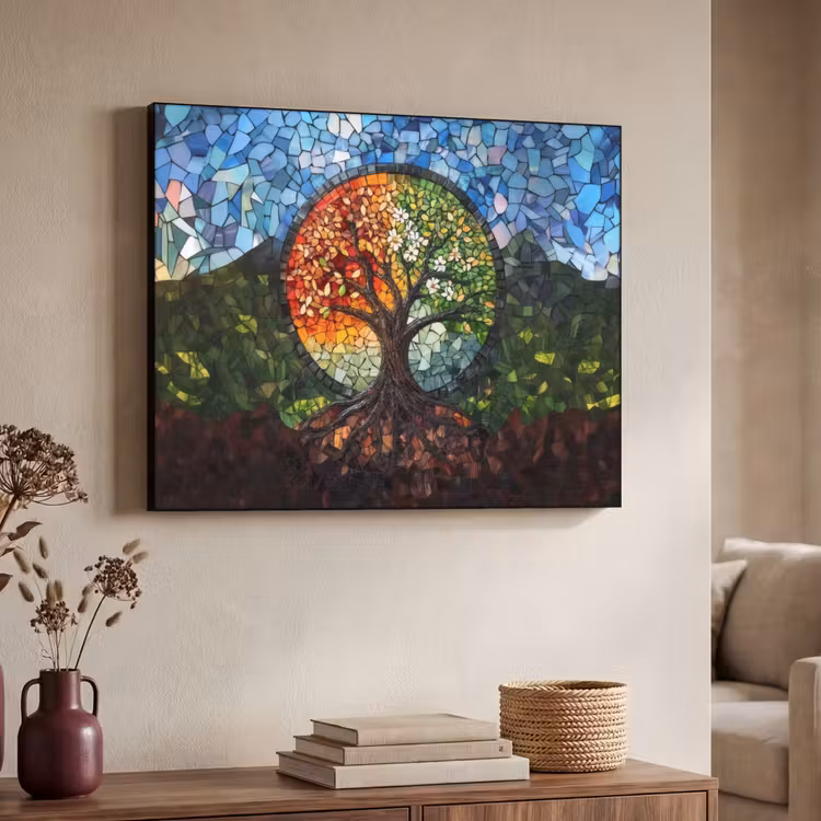 Art Frame - Boom - Seizoenen - Mozaïek - Bergen — 4