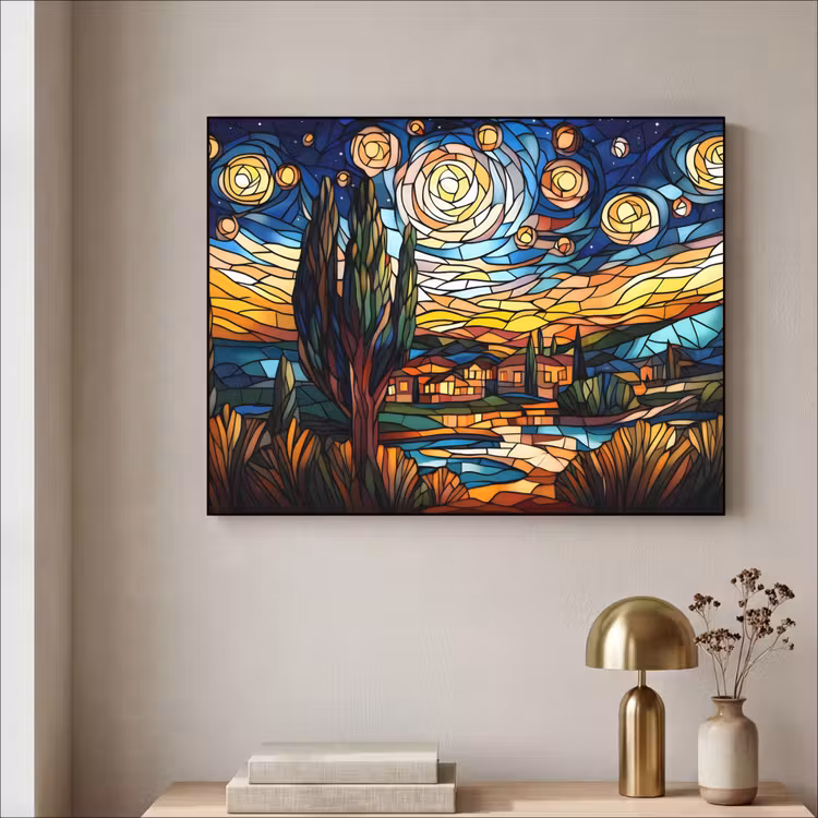 Art Frame - Hemel - Sterren - Mozaïek - Huizen — 3