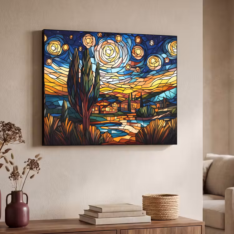 Art Frame - Hemel - Sterren - Mozaïek - Huizen — 4