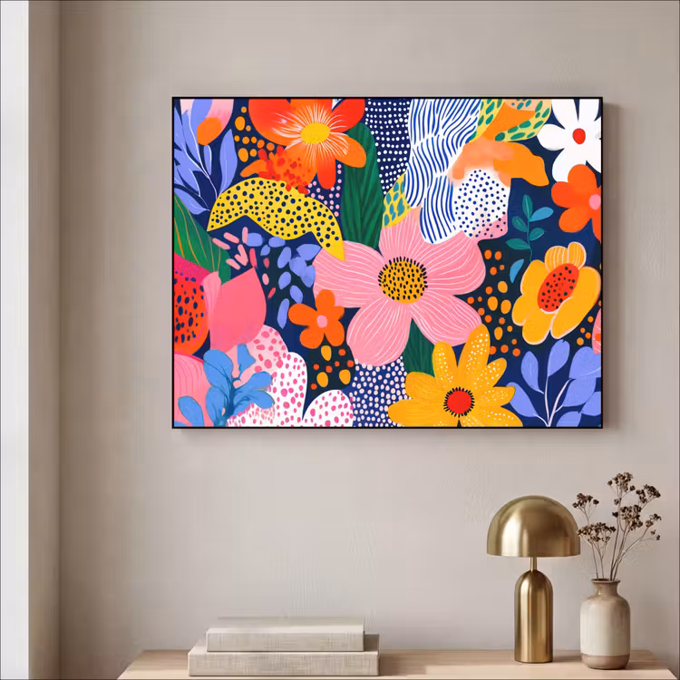 Art Frame - Kleurrijk - Bloemen - Abstract - Stippen — 3