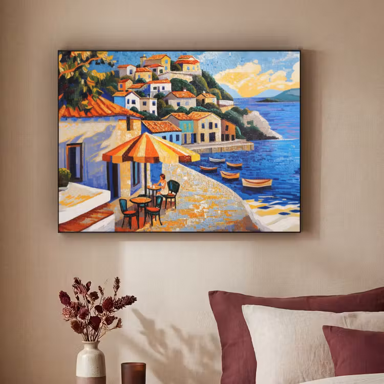 Art Frame - Kustdorp - Huisjes - Mozaïek - Zee — 2