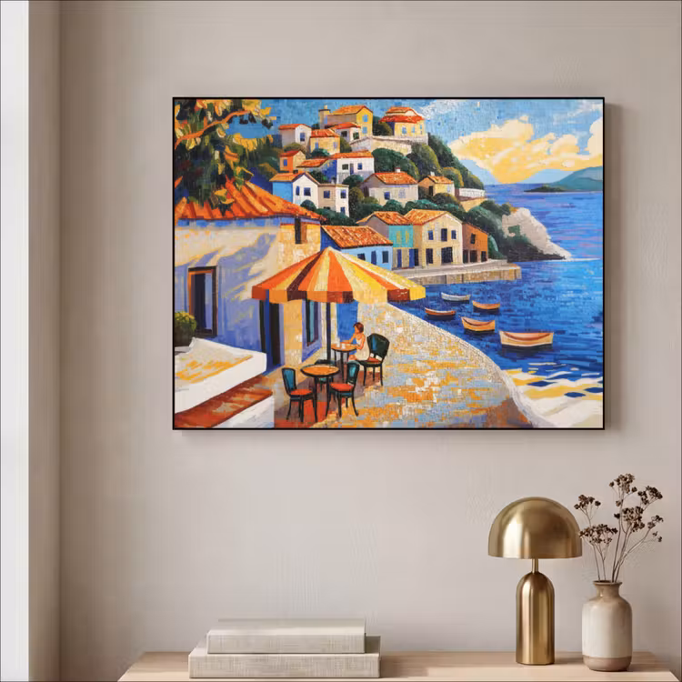 Art Frame - Kustdorp - Huisjes - Mozaïek - Zee — 3