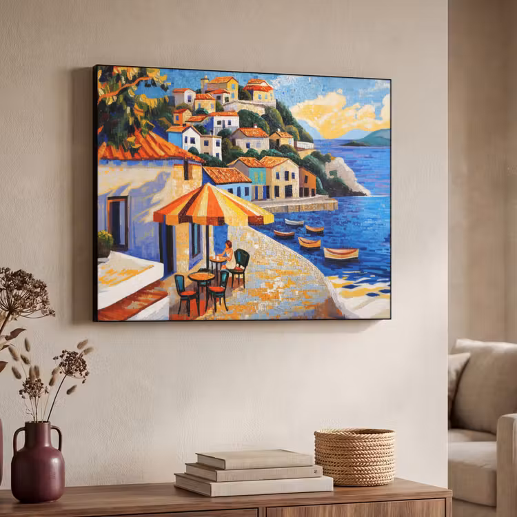 Art Frame - Kustdorp - Huisjes - Mozaïek - Zee — 4