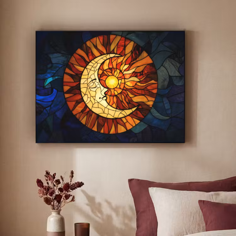 Art Frame - Mozaïek - Glas - Maan - Donkerblauw — 2