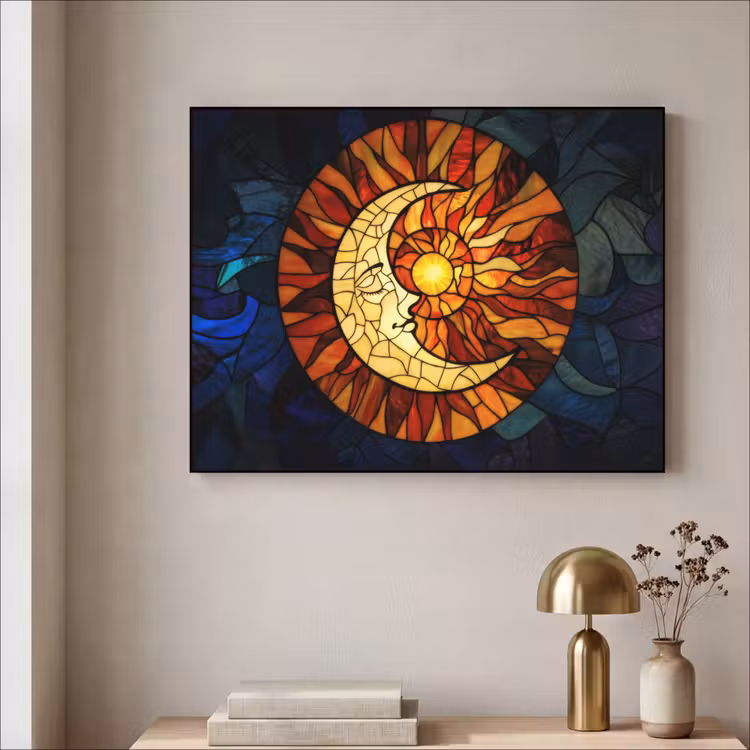 Art Frame - Mozaïek - Glas - Maan - Donkerblauw — 3