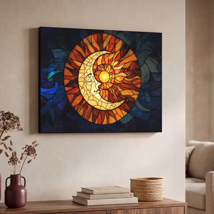 Art Frame - Mozaïek - Glas - Maan - Donkerblauw — 4