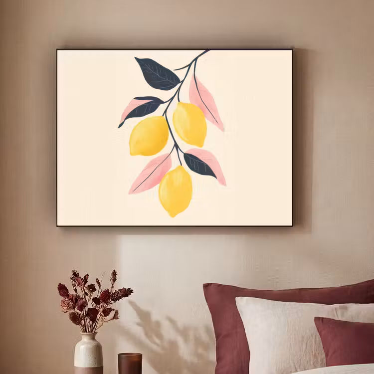 Art Frame - Citroenen - Felgeel - Tak - Bladeren — 2