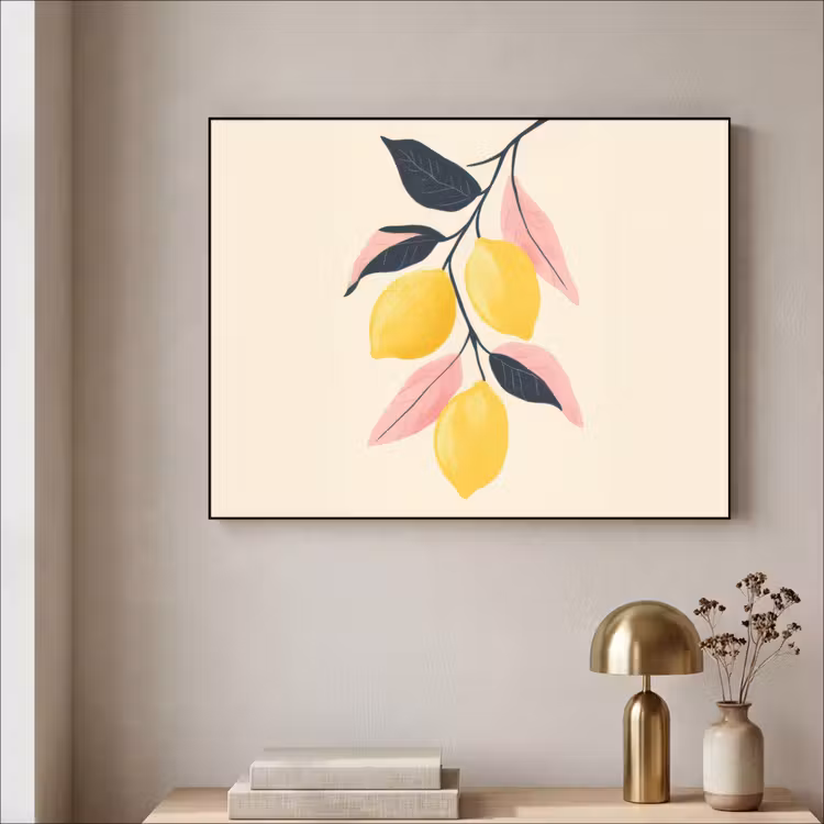 Art Frame - Citroenen - Felgeel - Tak - Bladeren — 3