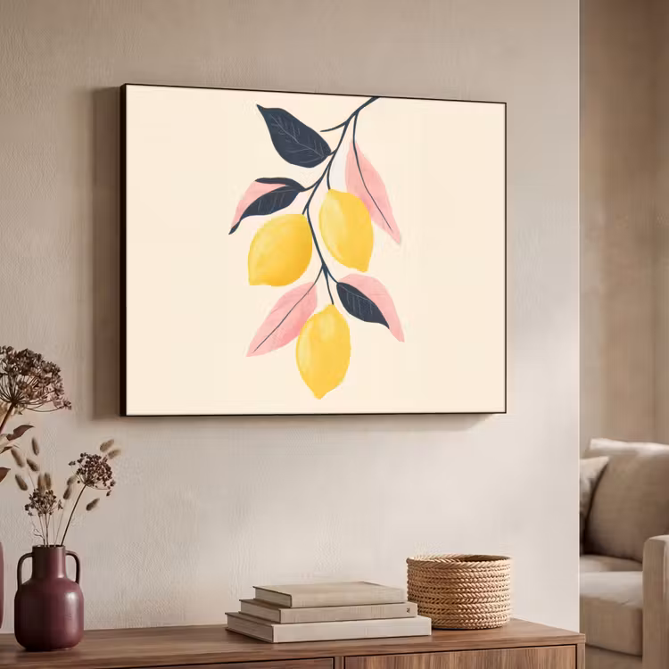 Art Frame - Citroenen - Felgeel - Tak - Bladeren — 4