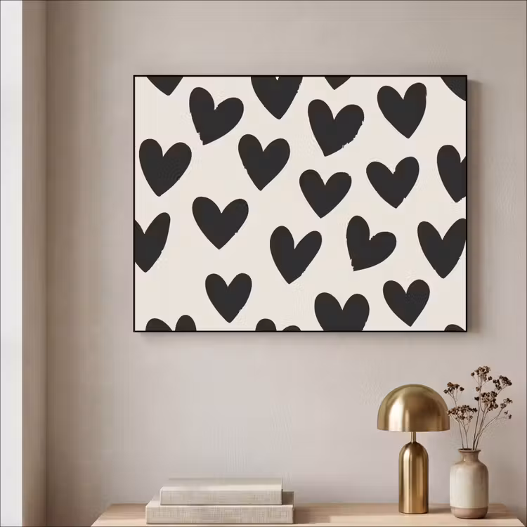 Art Frame - Hartjes - Zwart - Beige — 3