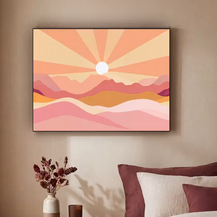 Art Frame - Bergen - Abstract - Zonnestralen - Roze — 2