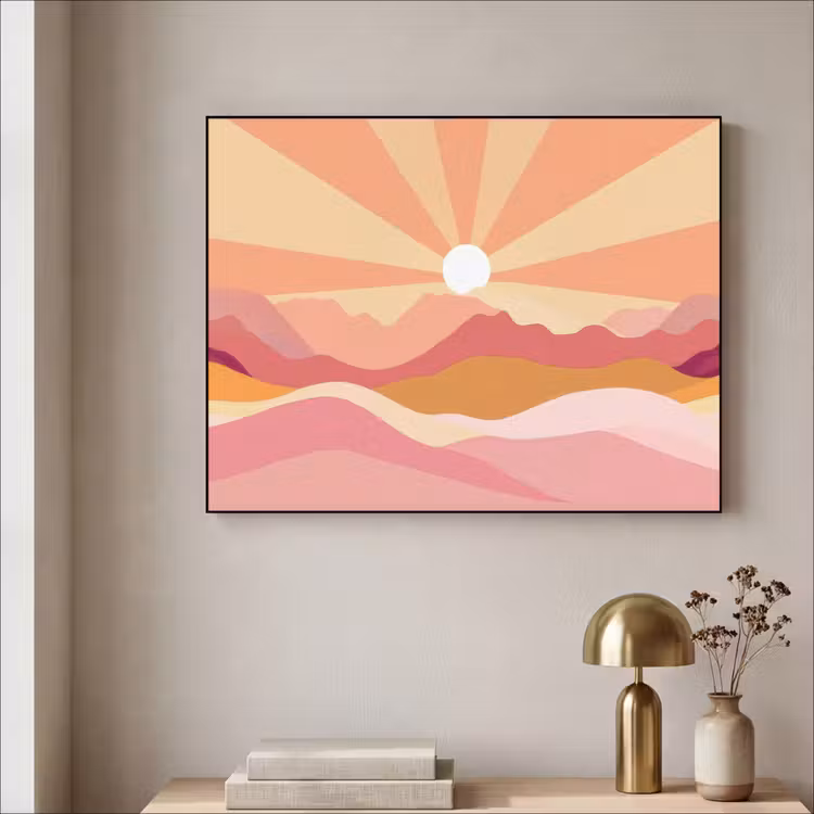 Art Frame - Bergen - Abstract - Zonnestralen - Roze — 3