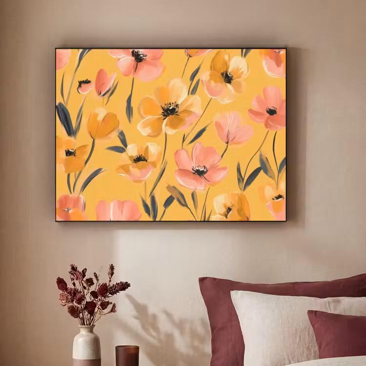 Art Frame - Bloemen - Geschilderd - Geel — 2