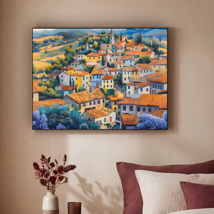 Art Frame - Dorp - Heuvels - Landschap - Bomen — 2