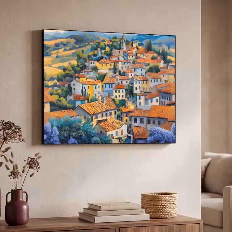 Art Frame - Dorp - Heuvels - Landschap - Bomen — 4