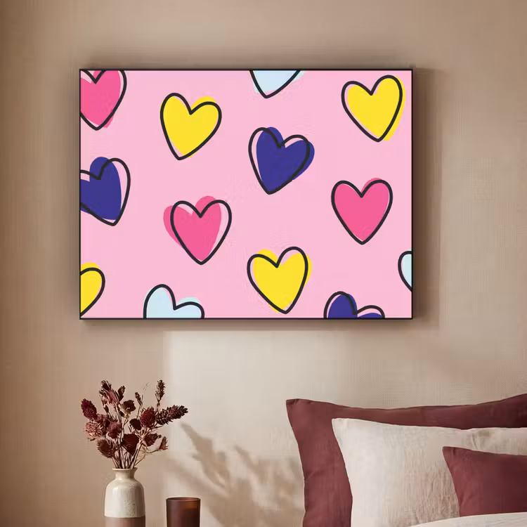 Art Frame - Hartjes - Valentijn - Patroon - Kleurrijk — 2