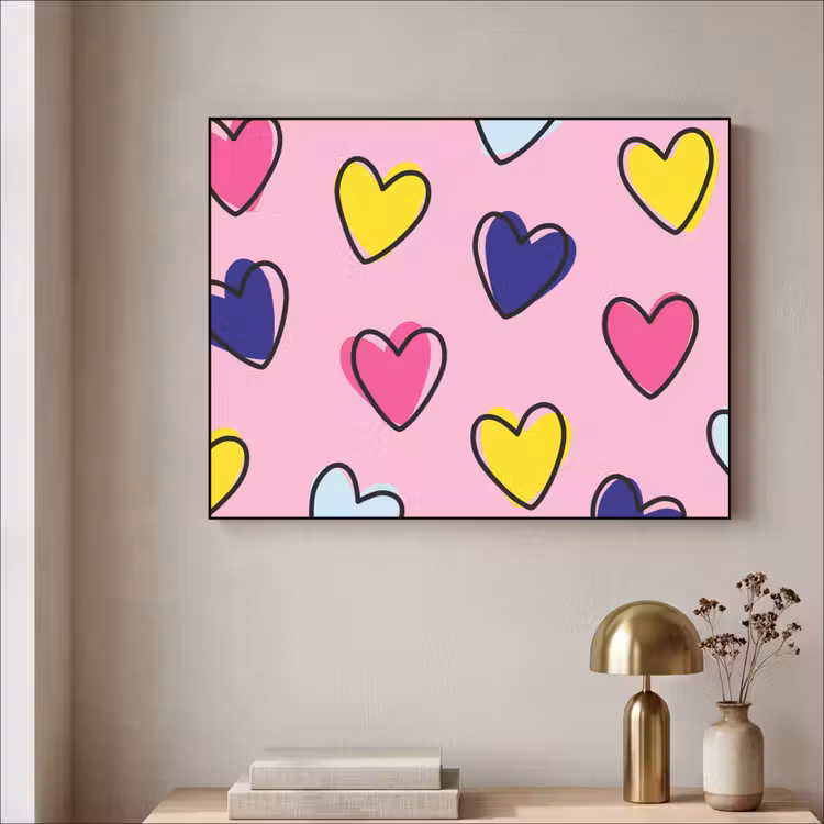 Art Frame - Hartjes - Valentijn - Patroon - Kleurrijk — 3