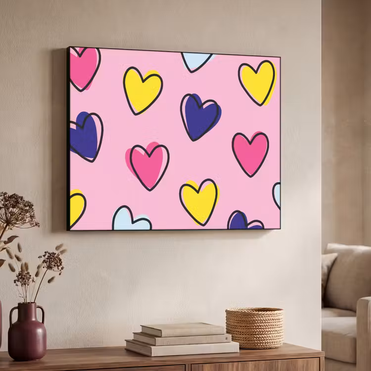 Art Frame - Hartjes - Valentijn - Patroon - Kleurrijk — 4