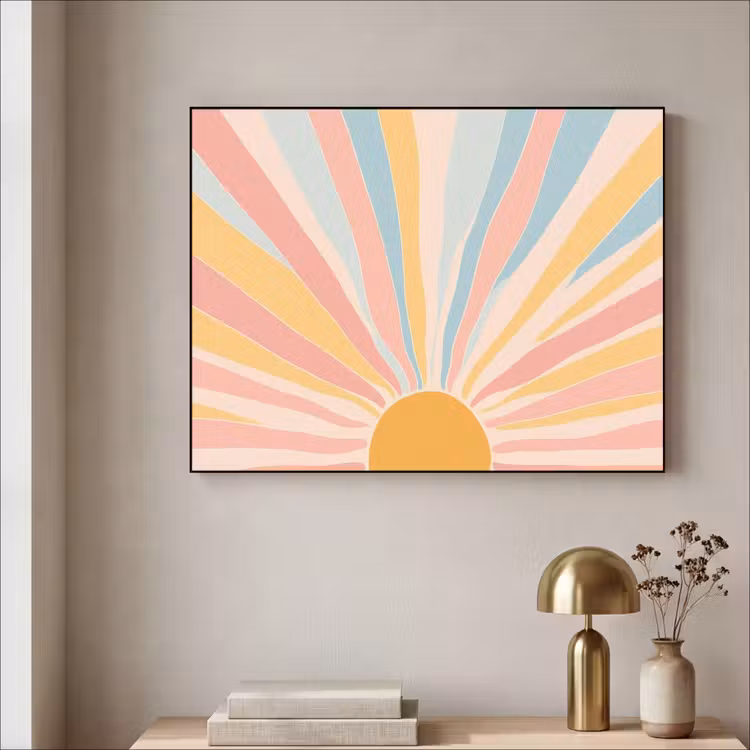 Art Frame - Illustratie - Zon - Pastelkleuren — 3