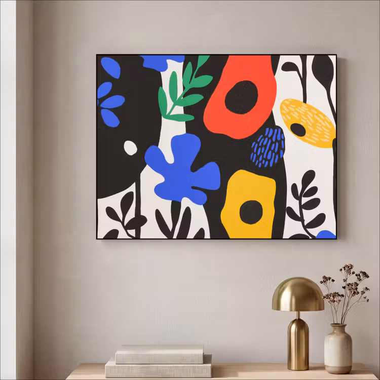 Art Frame - Bloemen - Bladeren - Abstract - Zwart — 3
