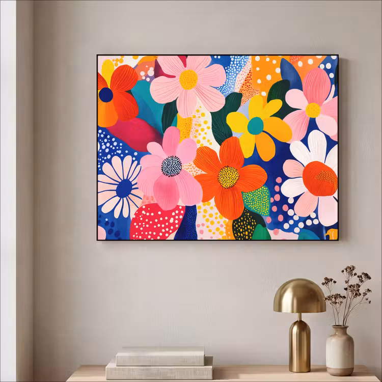 Art Frame - Bloemen - Kleurrijk - Stippen — 3
