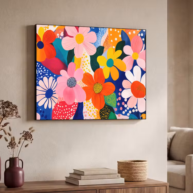 Art Frame - Bloemen - Kleurrijk - Stippen — 4