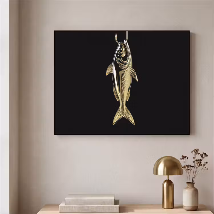 Art Frame - Goud - Vis - Haak - Zwart — 3