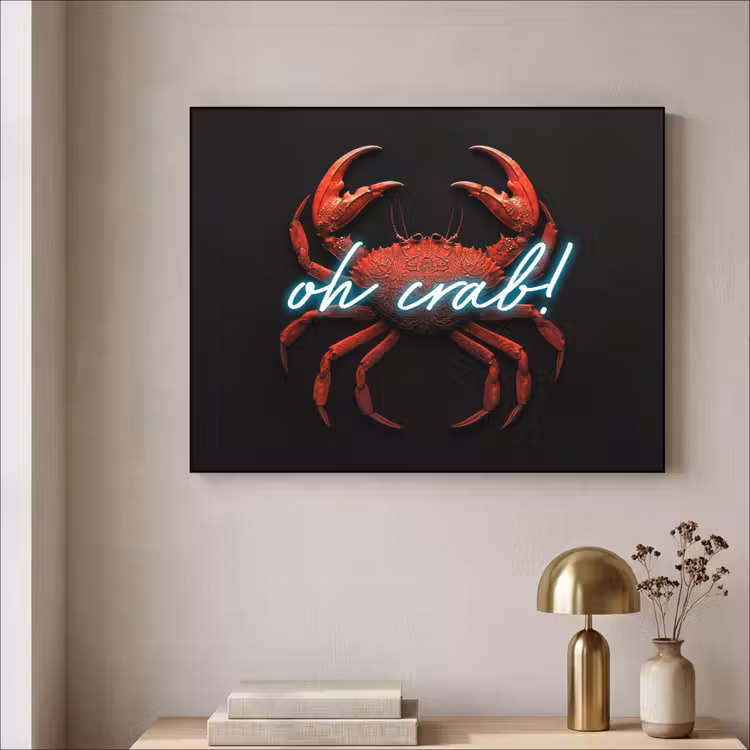 Art Frame - Krab - Rood - Neon - Quote — 3