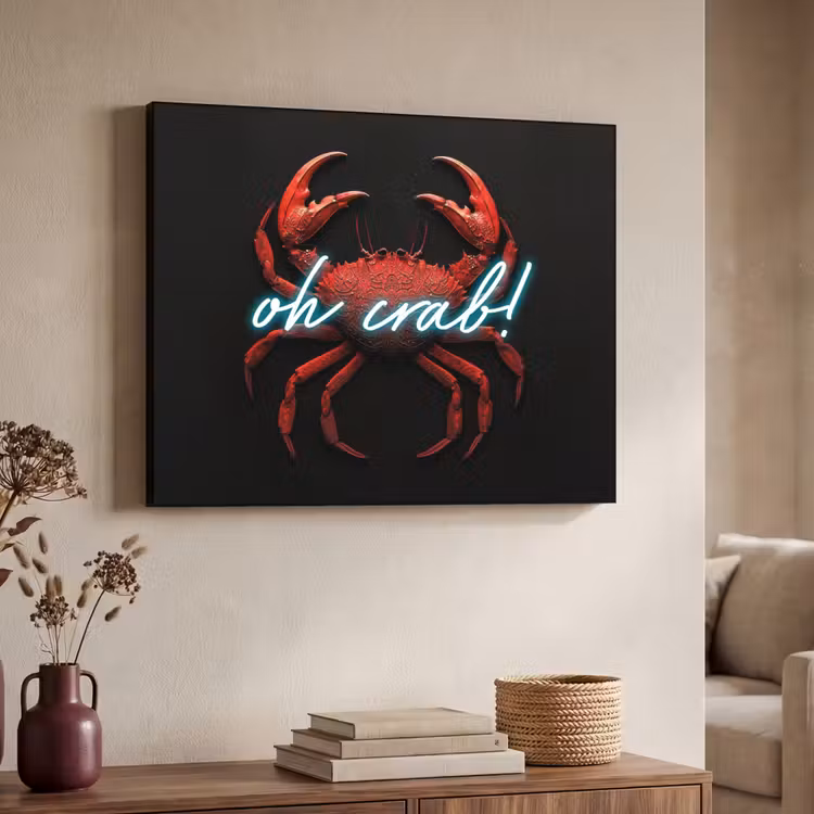 Art Frame - Krab - Rood - Neon - Quote — 4