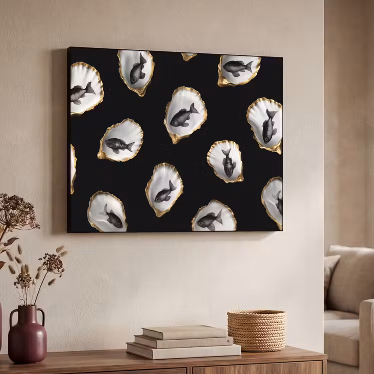 Art Frame - Oesters - Zwart - Vissen - Goud — 4
