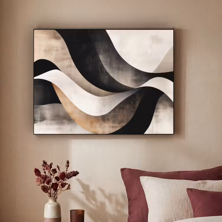 Art Frame - Abstract - Golven - Zwart - Verweerd — 2