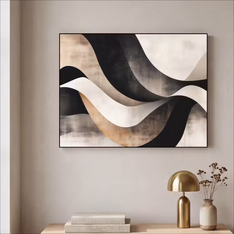 Art Frame - Abstract - Golven - Zwart - Verweerd — 3
