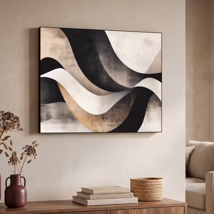 Art Frame - Abstract - Golven - Zwart - Verweerd — 4