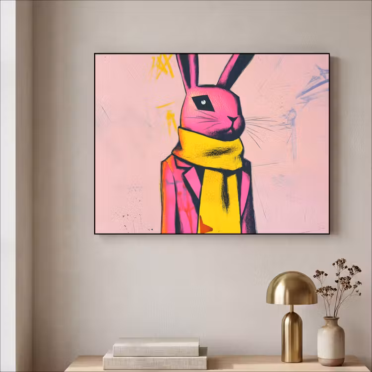 Art Frame - Abstract - Konijn - Sjaal - Geel — 3