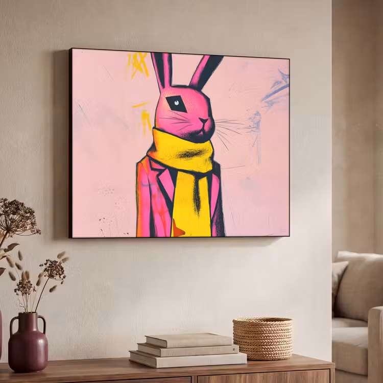 Art Frame - Abstract - Konijn - Sjaal - Geel — 4