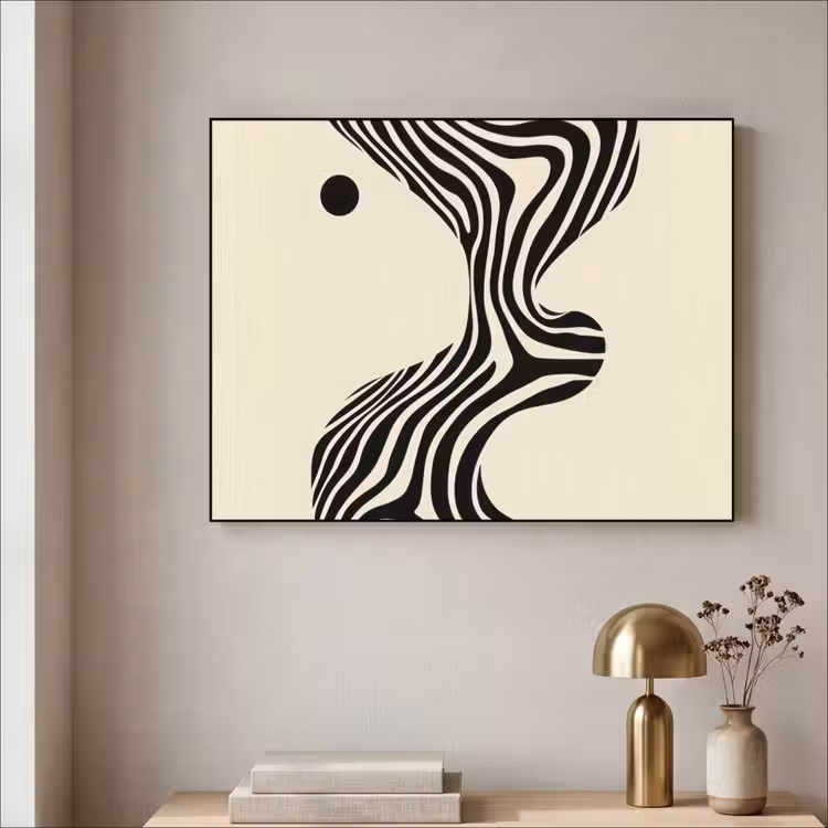 Art Frame - Beige - Lijnen - Golvend -  Abstract — 3
