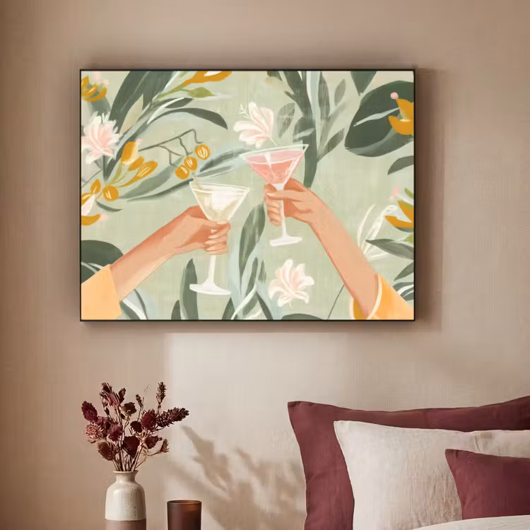 Art Frame - Glazen - Proosten - Bladeren - Groen — 2