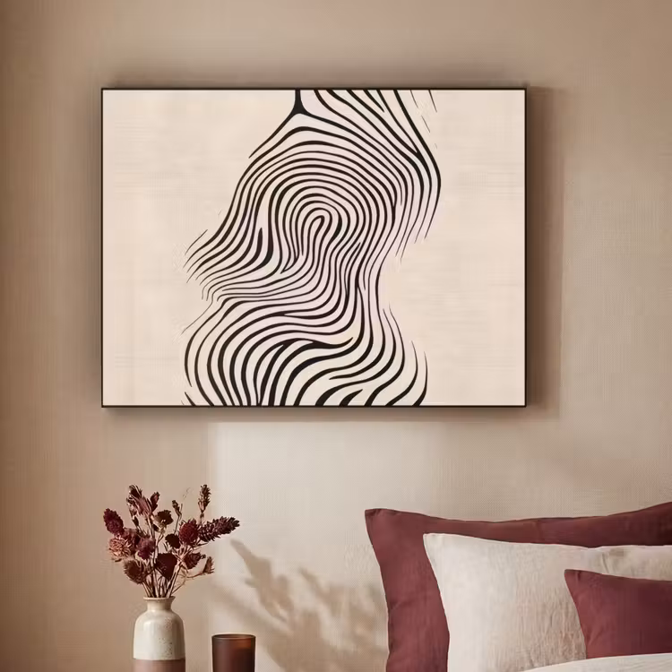 Art Frame - Lijnen - Abstract - Golvend - Zwart — 2