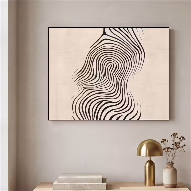 Art Frame - Lijnen - Abstract - Golvend - Zwart — 3