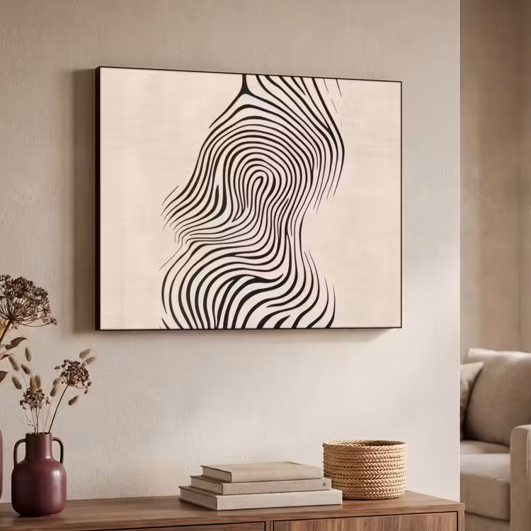 Art Frame - Lijnen - Abstract - Golvend - Zwart — 4