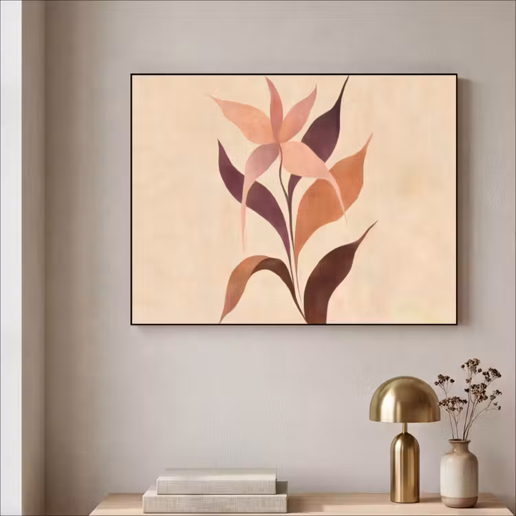 Art Frame - Minimalistisch - Bloem - Bladeren - Beige — 3