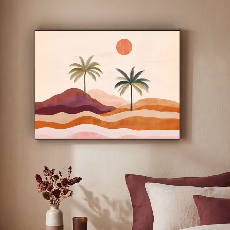 Art Frame - Palmbomen - Abstract - Zon - Heuvels — 2