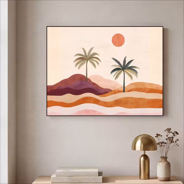 Art Frame - Palmbomen - Abstract - Zon - Heuvels — 3