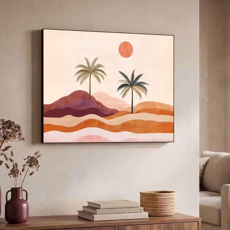 Art Frame - Palmbomen - Abstract - Zon - Heuvels — 4