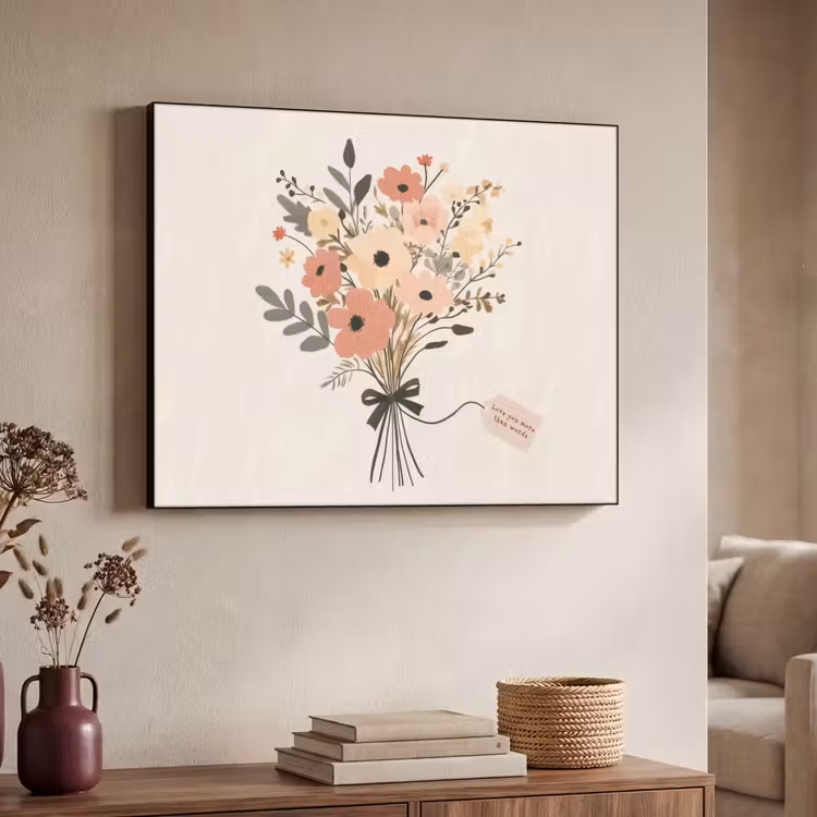 Art Frame - Bloemen - Quote - Beige - Lint — 4