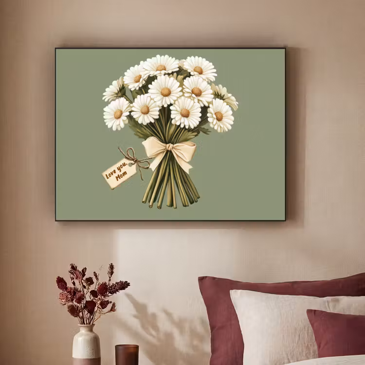 Art Frame - Lint - Boeket - Groen - Quote — 2