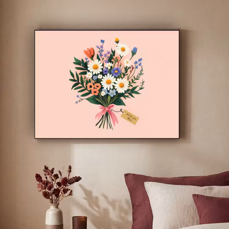 Art Frame - Margrieten - Boeket - Strikje - Roze — 2