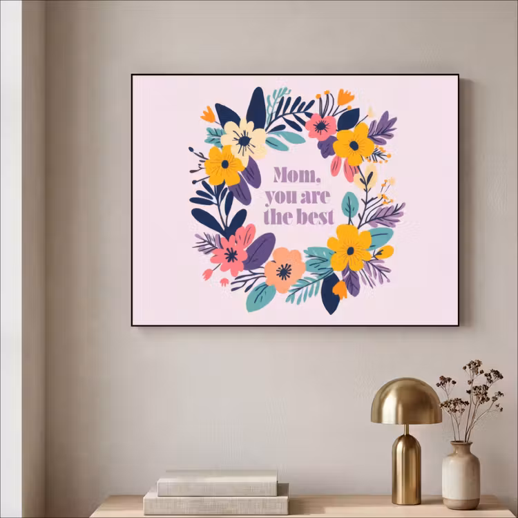 Art Frame - Bloemenkrans - Kleurrijk - Moeder — 3