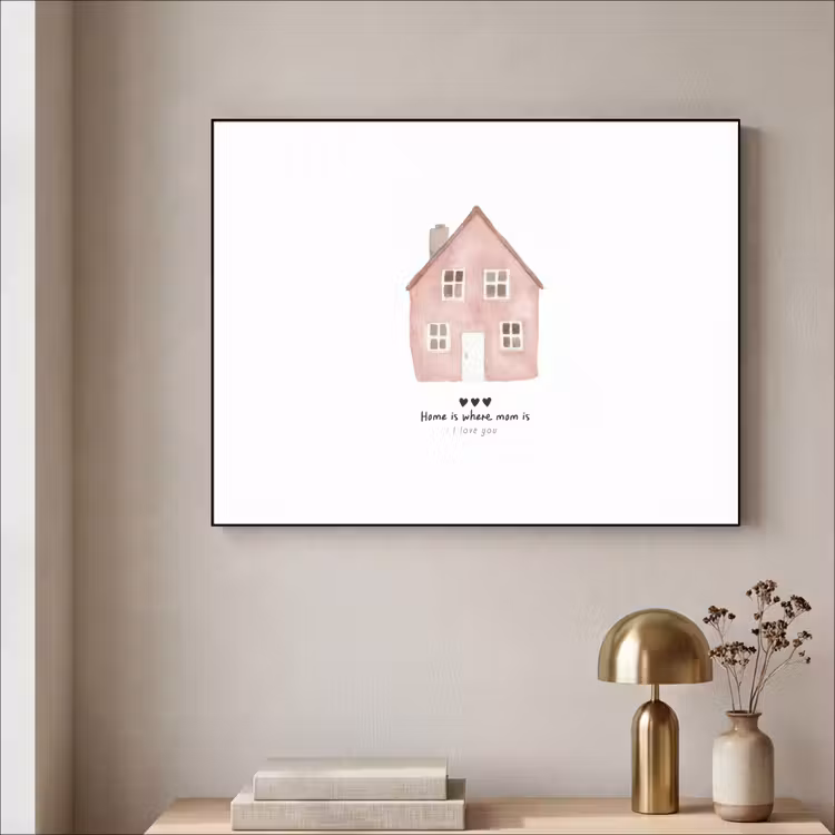 Art Frame - Huisje - Roze - Quote - Moeder — 3